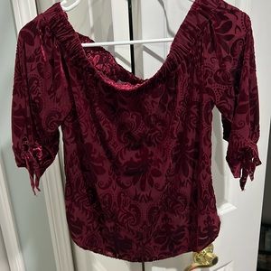 Cranberry off the shoulder blouse
